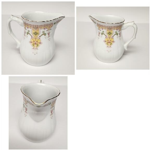 Vintage 1950s China Teacup/Saucers & Creamer Set - Picture 2 of 12